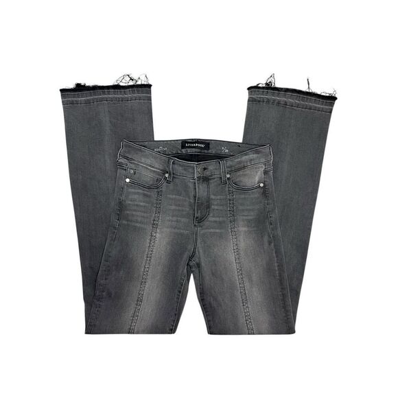 Liverpool Women’s 6 Bootcut Jeans Gray Ankle Slit Mid Rise Stretch - Picture 7 of 7